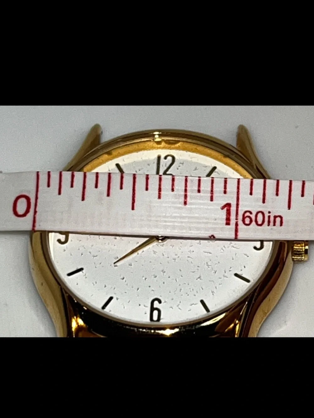 Time Watch Men’s Gold Tone White Dial 30MM: No Band W/ New Battery